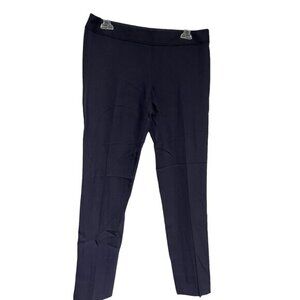 Theory Womens Slim Fit Wool-Blend Navy Dress‎ Pants With Back Pockets